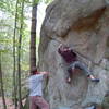 Me starting the Welcome Crack (back when I had no hair.)  Photo by Bryce Dalhaus