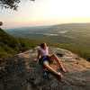 My Wife chilling after topping out on Scream Wall Direct 5.10b.