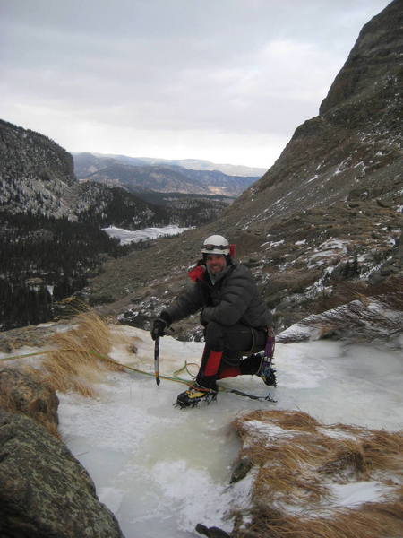 Chris Perkins topped out at Timberline Falls.<br>
<br>
Photo by John Langston.