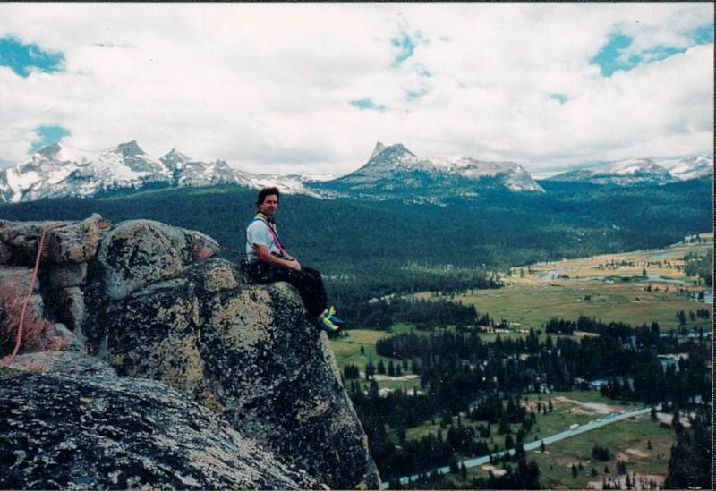 Don sitting on the summit ledges