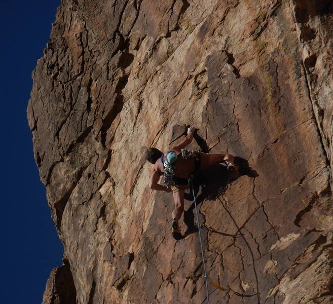 Thunder Ridge - Reptile Tears, 5.10+  Brown Wall.