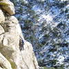 Jim Scott climbing on 12/15/07.  Elevation 5700ft. High temp. 53 degrees in Tucson.  Climbed all day but had to dodge a bit of ice now and then.  That is 6 inches of snow on the north facing side of the canyon.  