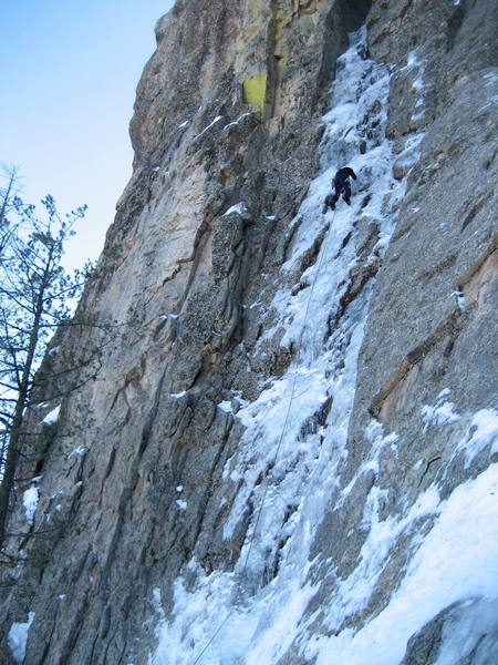 Mt. Lemmon Ice.  Jimbo on the thin stuff. Sorry we have been sworn to secrecy.  12/23/07