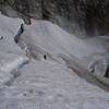 Hiking up the Teton Glacier on the approach to the North Ridge of the Grand Teton.