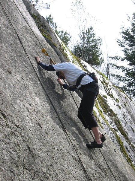 Nicky TR rope-soloing a route on the Lunch Break Wall; I think it's Pregnant Paws, but I'm not sure.
