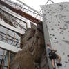 Looking back to the meeting rooms and above, the aerial obstacle course start