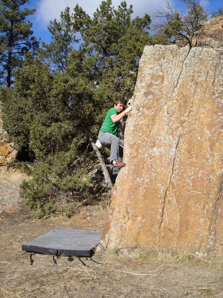 Bolt Rock Arete, V0, White Rocks, New Castle, Site of the first bolt Paul Piana placed.