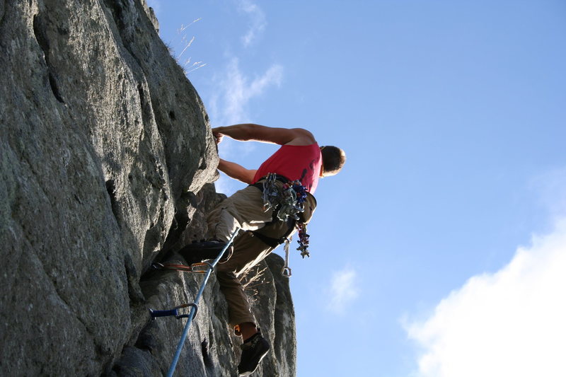 Climb at Roche Rock a little well known crag in deepest darkest Cornwall. "Shorties Folly"