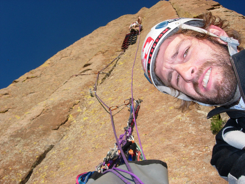 Belaying Jess on the FA of 'Late for Dinner'