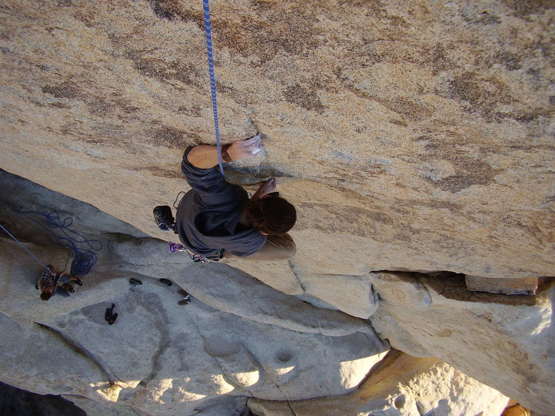 Nearing the crux section on Huevos