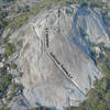 Tollhouse Rock showing the Tollhouse Traverse. A great place for moderate trad & sport climbing.