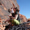 My wife Nicole belaying me at Red Rocks in Jan. 08...