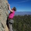 Tasha on "The Gumby Sanction" - Christmas Eve 2007 at 7,500 feet on the Lemmon, certainly beats being at home in the English Peak District!