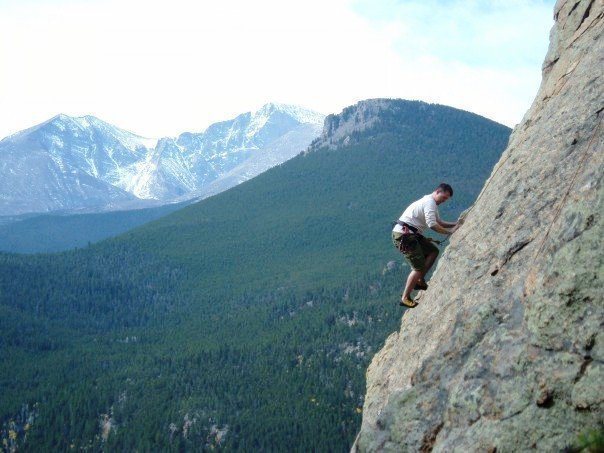 This is a shot from the side on a climb up in Jurassic Park that shows a great view of Longs. I can't remember the climb at this time that we where on but will up date ASAP :) 