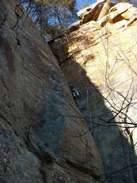 Stacy on her first T-wall lead - Nutrasweet, 5.7.