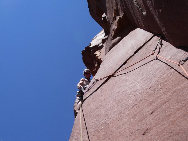 Don't let the shadow fool you this traverse is not as juggy as this looks.