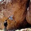 Bouldering way up-canyon at the Top Gun Area