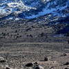 The Bowling Pin (lower left corner) and the Tut Boulder, (middle, bottom).  Buttermilk Rd. is in the background.