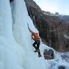 Jeff Fox climbs the upper flow on 1/25/2008.