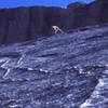 Unknown climber free soloing the Dike Route