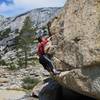 Sascha Madrid  bouldering at the Knobs