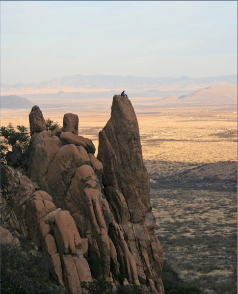 Unknown climber on top of Owl Rock