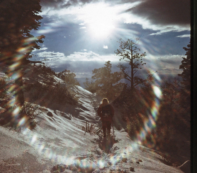 La Luz trail with ice cyrstals on camera lense