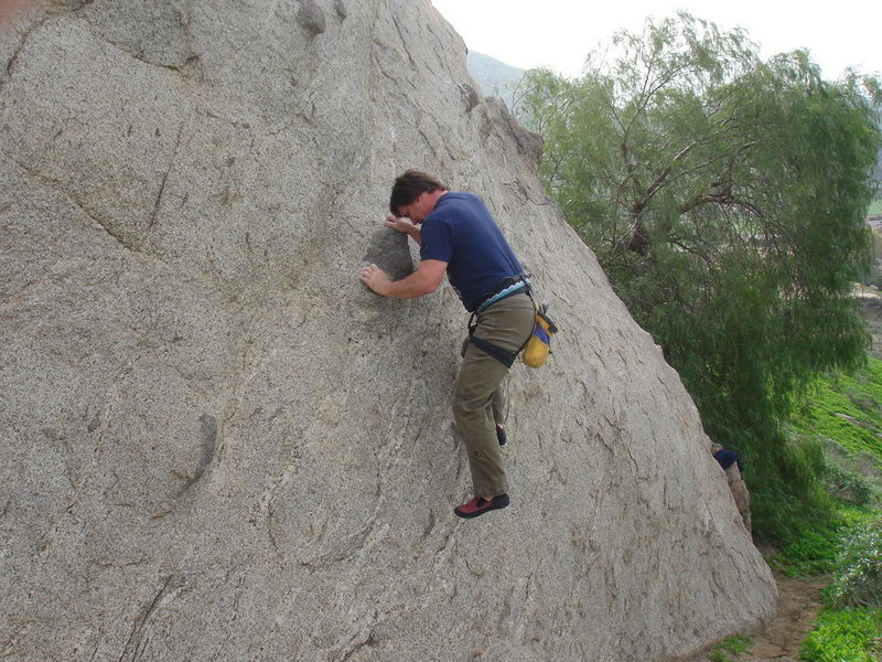 An easy knob climb that actually starts on crimps!  Can a 5.5 have a crux?<br>
<br>
photo by Mike Williams