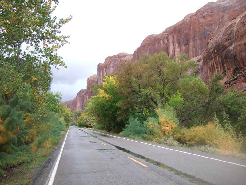 Wall Steet on a beautiful, and rare rainy day. Jaycee campground is just right of this photo.