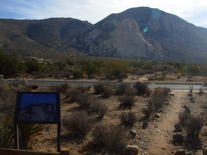 View from the parking lot of Saddle Rocks.