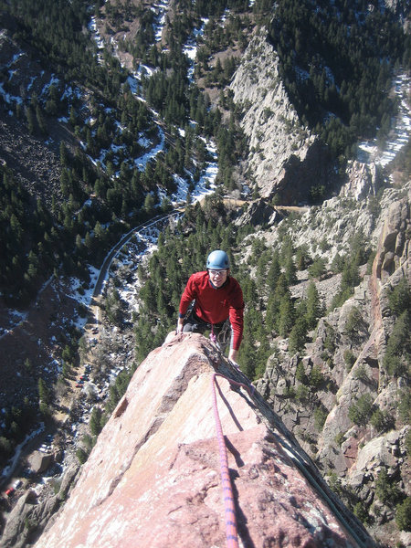 Matt Gates reaches the top of Tower One via Icarus.