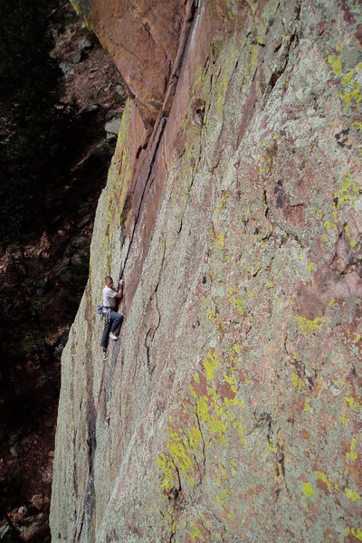 Unknown climber on the crack of Grandmother's Challenge.