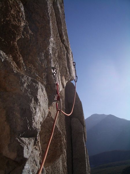 A look from the belay on the traverse pitch.