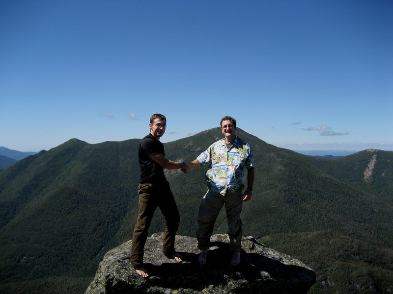 Me & David on the summit boulder of Mt. Colden (Photo: Russ Clune)