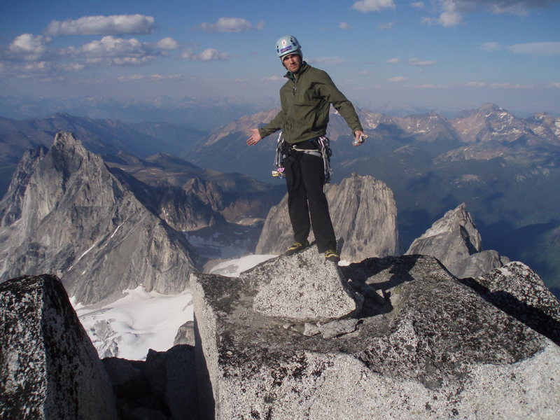 Me on top of South Howser Tower after climbing the Beckey-Chouinard.