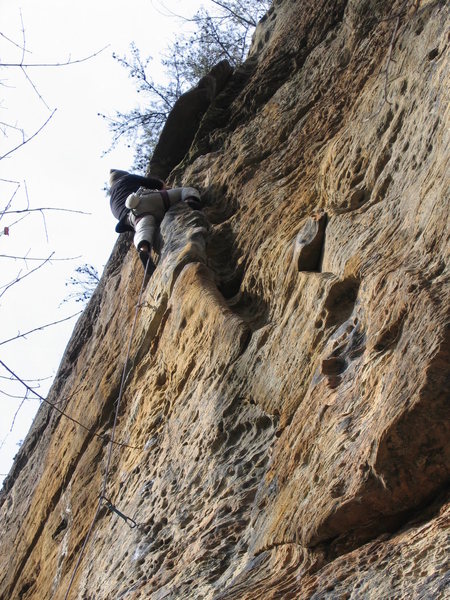 Rounded flake near the top.