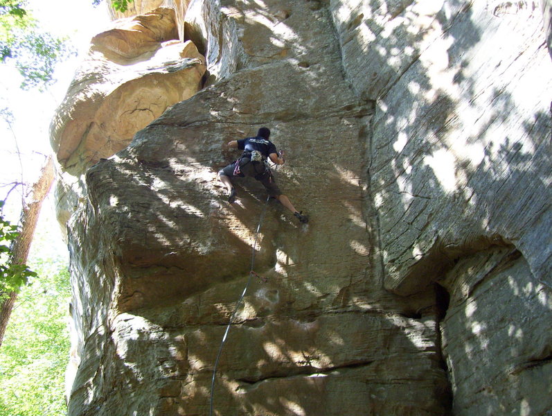 Come In Your Lycra (5.10b sport) at Purple Valley