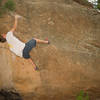 Chris on the Upper Egg Boulder.