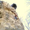 First outdoor climb at Barn Bluff, 5.9 lead.