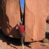 Our break from a drive to Indian Creek consisted of a brief run in with an off-width to squeeze chimney.