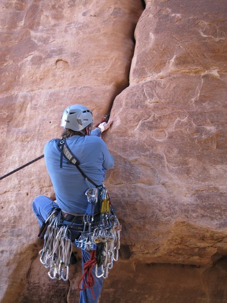 Rob Rebel on the crux start.