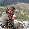 bugling at the oasis belay, sticks'n'stones, helens dome, splatte