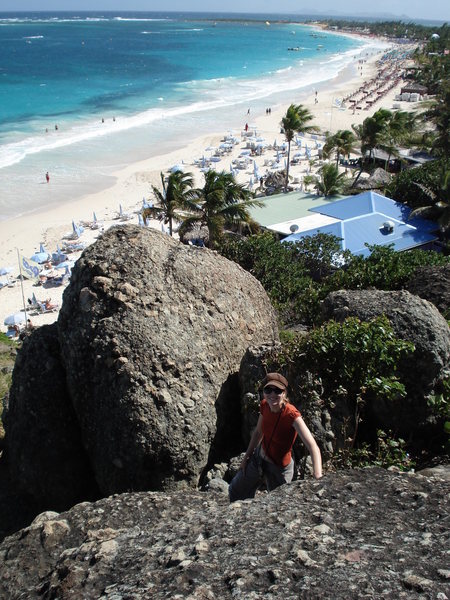 Orient Bay beach from the boulders looking south.