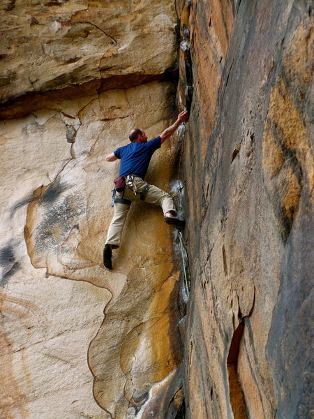 Jeff making the reach on Handsome and Well-Hung...