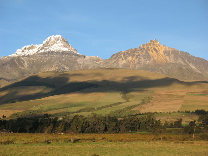 Illiniza Sur on the left and Illiniza Norte on the right, Ecuador