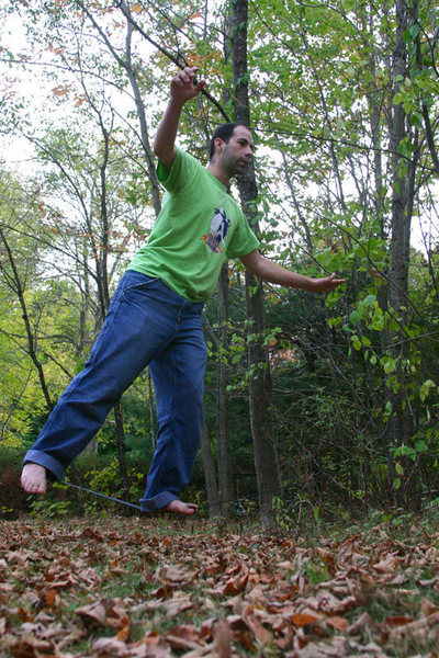 Jakob getting in to the zone on my home line in fall of 08...