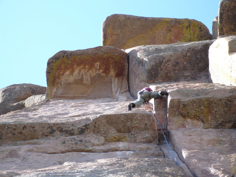 John Langston walking up Whimsical. Photo by Ben Hobgood.