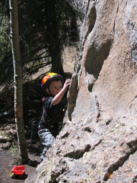 Miles (age 3) cruising the bottom section of <em>The InBetween</em> at Area 37, April 13, 2008.