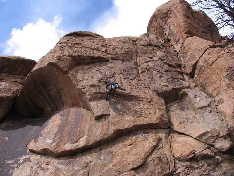 Kevin Mclaughlin entering the jug haul to the top.