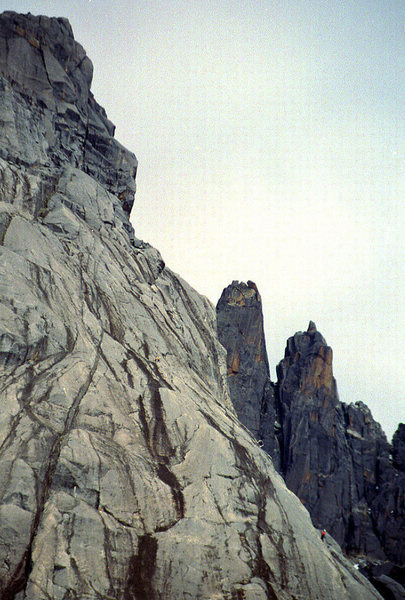 I'm in the pic on the lower right, belaying. Not sure where Benny is. Somewhere above...was sick as hell....